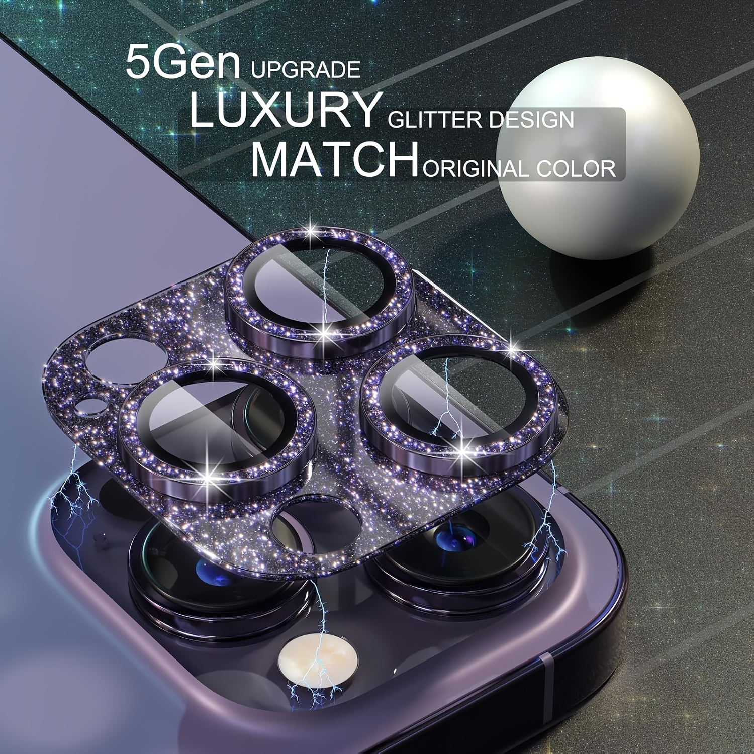 1 Pcs Glitter-Purple Camera Le - đánh giá và giá Tempered Glass Screen 9H