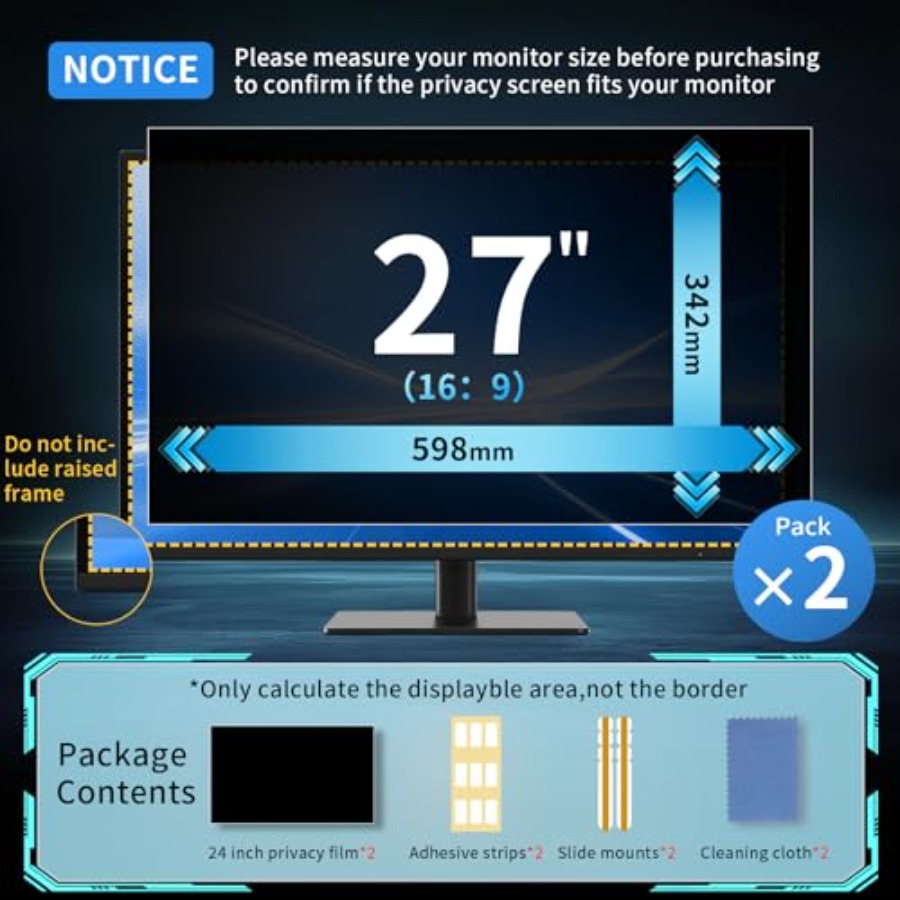 2 Pack 27 Inch Curved Computer - đánh giá và giá Privacy Filter 2Pack