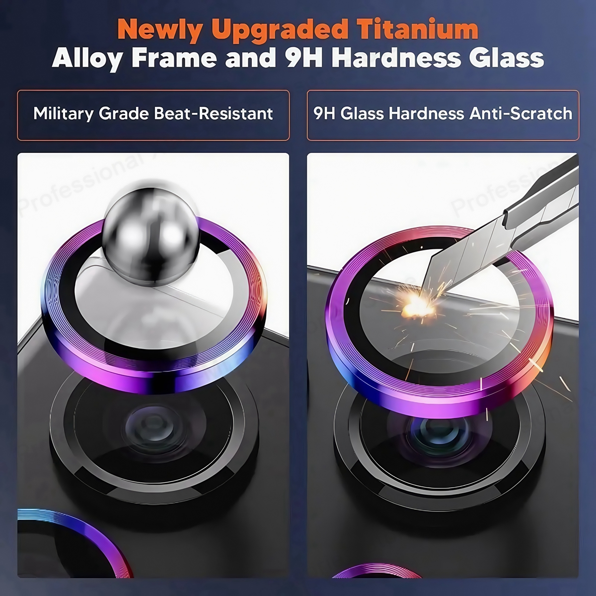 New Camera Metal Ring Protecto - đánh giá và giá Tempered Glass Screen 9H
